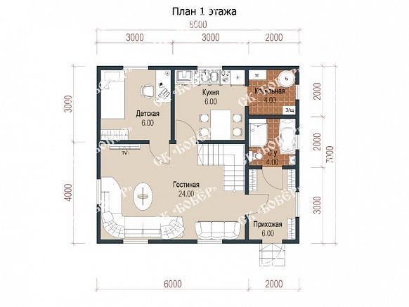 Дом из бруса 7х8. фото