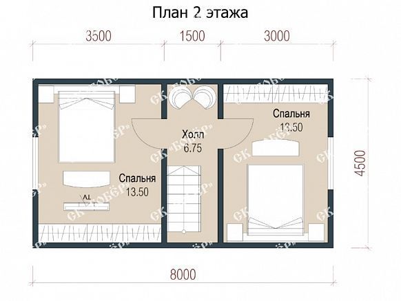Дом из бруса 7.5х8. фото